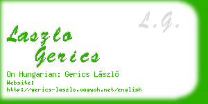 laszlo gerics business card
